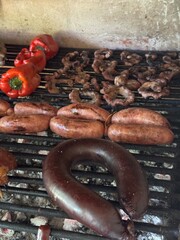 morzilla y chorizo, asado argentino