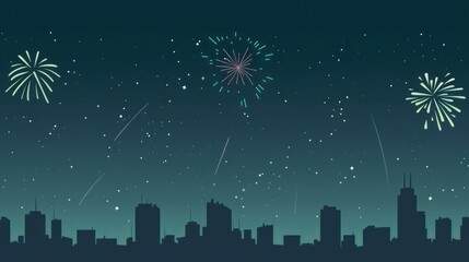 Fototapeta premium Night Sky Fireworks