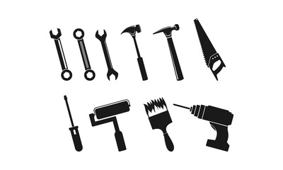 Set of carpentry tools illustration design vector