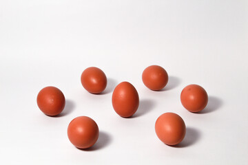 Chicken eggs on isolated white background