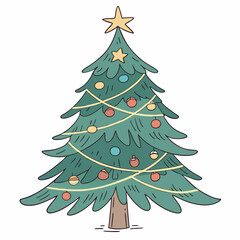 christmas tree isolated on white