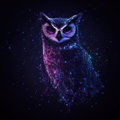 Fototapeta premium Owl in the Night - A Digital Portrait
