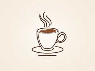 Obraz premium Steaming Ceramic Coffee Cup Illustration - Cozy Cafe Lifestyle Icon