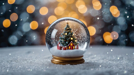 christmas ball in snow