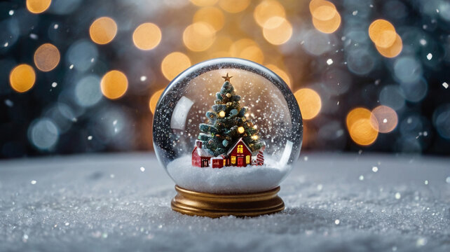 christmas ball in snow