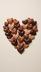 Fototapeta premium Heart made up of diverse shades of small hearts symbolizing various skin tones pale to dark brown as an emblem for diversity and race unity