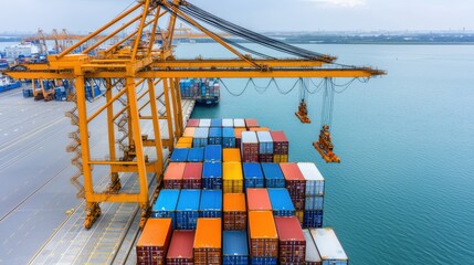 Fototapeta premium Global transportation logistics efficiently delivering goods across the world