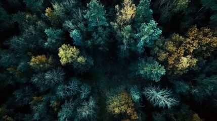 A forest in autumn, a summer sky with clouds, a water road in nature