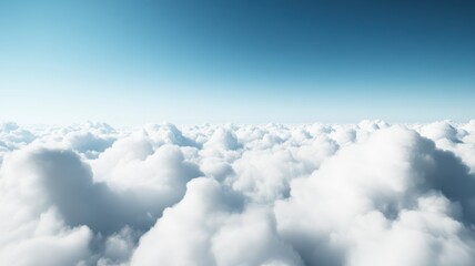 A serene view of fluffy white clouds against a blue sky.