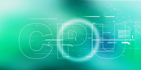 2d illustration Central Processing Unit
