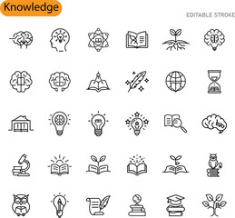 Knowledge Icons Education, Learning, Growth, and Ideas