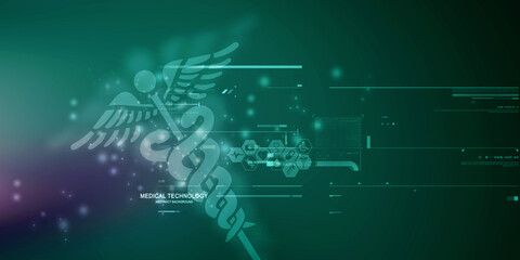2d illustration caduceus medical symbol