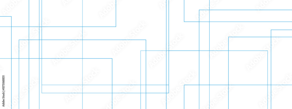 Poster Abstract colorful geometric pattern with squares, random lines, and triangle shapes in the background design. Geometric seamless lines with blue transparent material and square shapes.