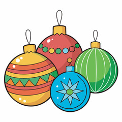 christmas balls with christmas tree