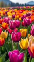 Vibrant Tulip Field
