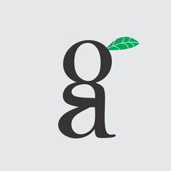 letter G and A logo ideas with leaf to describe nature company