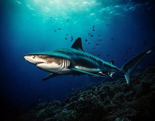 Naklejka premium Shark swimming