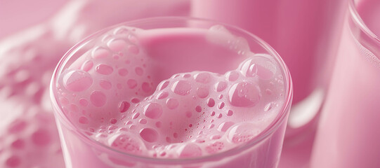 strawberry milk in a glass, splash 18