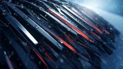 A photo of a display of windshield wiper blades.