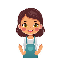 Obraz premium Babysitter Cute Worker Work Job Profession Professional Occupation Cartoon Character 
