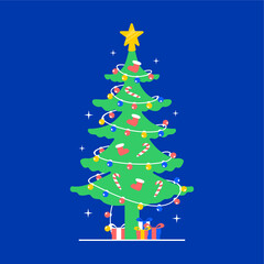 vector christmas tree illustration