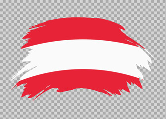 Flag of Austria with distressed paint stroke brush effect on isolated background