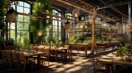 Fototapeta premium A photo of a farm-to-table restaurant