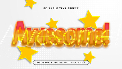 Yellow Red And White Awesome 3d Editable Text Effect - Font Style