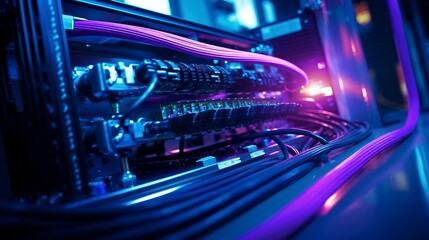 A photo of a fiber optic cable installation.