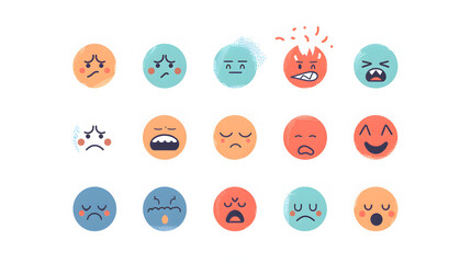 many type of emoji. AI generative.