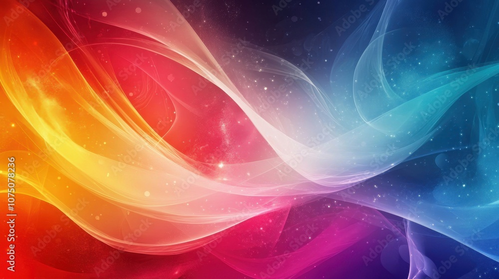 Aufkleber vibrant and dynamic abstract artwork with flowing, colorful lines and a hint of cosmic elements