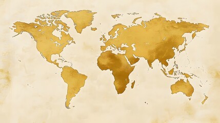 Golden Spot Beige Retro Style. Golden color world map on white background. Globe design backdrop. Cartography element wallpaper. Geographic locations image. Continents vector illustration