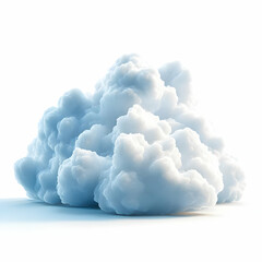 3D Illustration Fluffy White Cloud on White Background