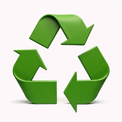 Obraz premium A recycling icon portrays an image of sustainability on a clean white backdrop