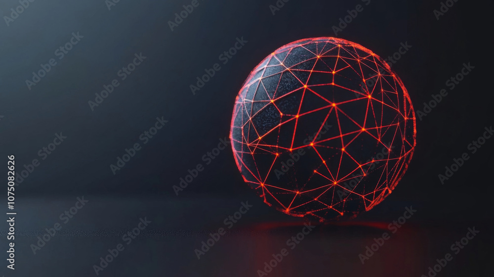 Aufkleber interconnected global business network futuristic 3d of digitized sphere with nodes