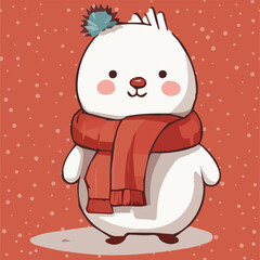 Vector of a Winter cute animal Character