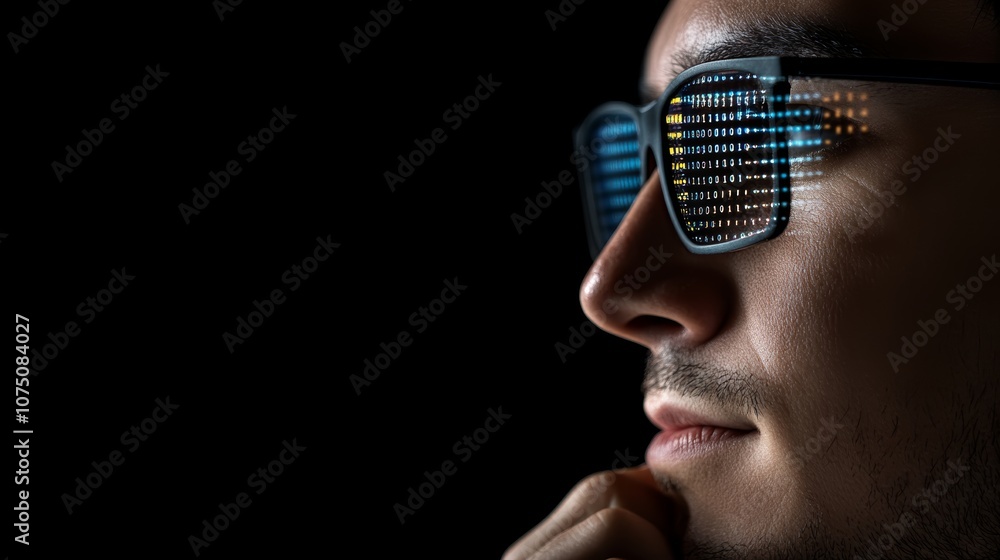 Poster man with computer screen face, exploring the intersection of technology, humanity, and digital ident