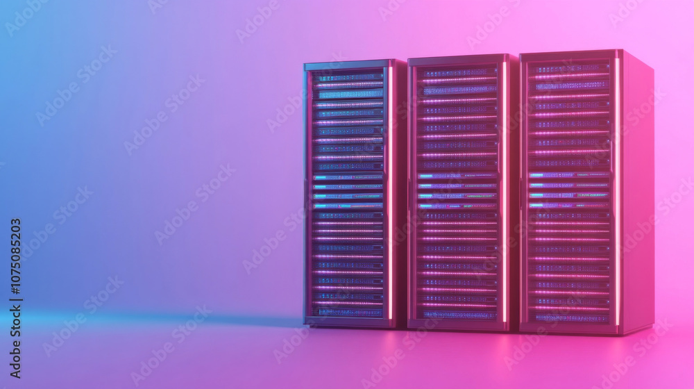 Aufkleber data security and cyber safe business with 3d of lock on server icons