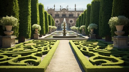 A photo of a formal Italian garden