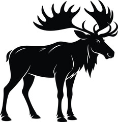 moose silhouette, deer silhouettes vector black  