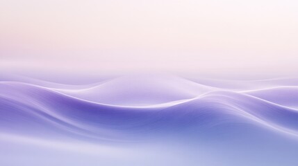 A tranquil lilac landscape with gentle waves undulating under soft pastel light at sunrise, evoking a sense of calm and serenity