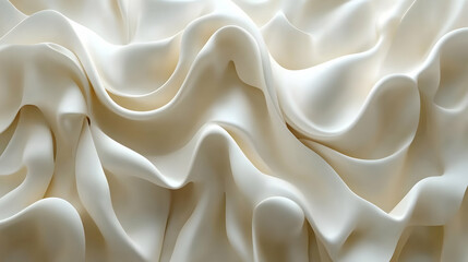 3D Abstract Background - Flowing White Fabric