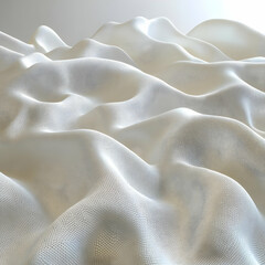 3D Abstract Background White Wavy Grid Illustration