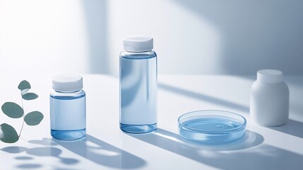 Serene Skincare: Essence of Tranquility. Discover the purity of nature in these soothing skincare products, featuring organic ingredients and refreshing blue hues. Experience the essence of wellness.