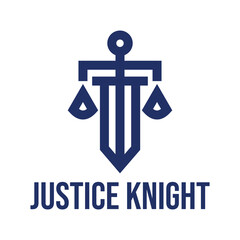 justice knight flat minimalist logo design