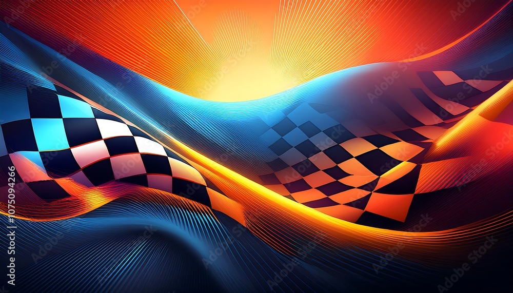 Aufkleber abstract checkered flag background.