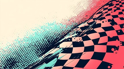 Abstract checkered pattern with grunge effect.