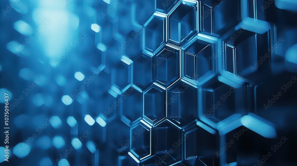 Poster blue background with subtle hexagonal grid pattern, perfect for sleek, tech themes.