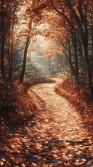 Obraz premium Autumn Path in the Woods