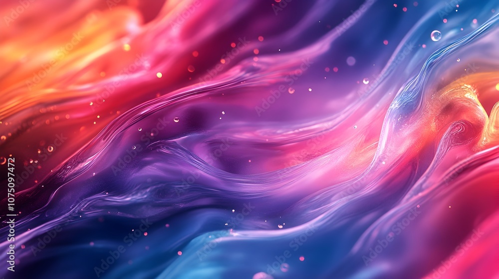 Poster Vibrant Abstract Colorful Geometric Digital Backdrop Art with Dynamic Cellular Patterns and Fluid Shapes